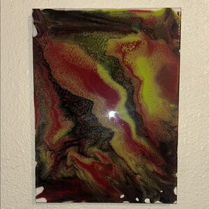 Abstract Art Canvas in Red, Yellow, and Black